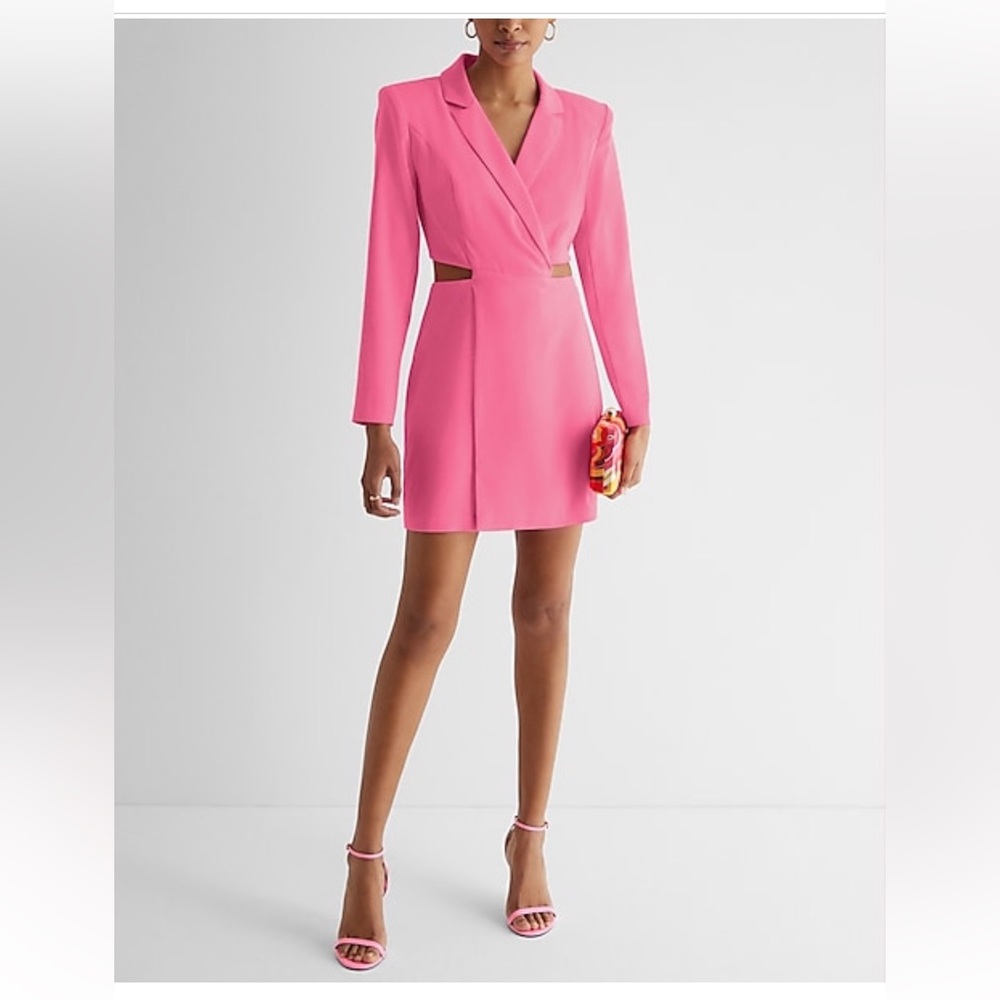 Express Tuxedo Dress W/Side Cutouts In Pink-Size S NWT🩷